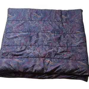 90s Vintage Ralph Lauren Burgundy Paisley Quilt Blanket Queen / Full